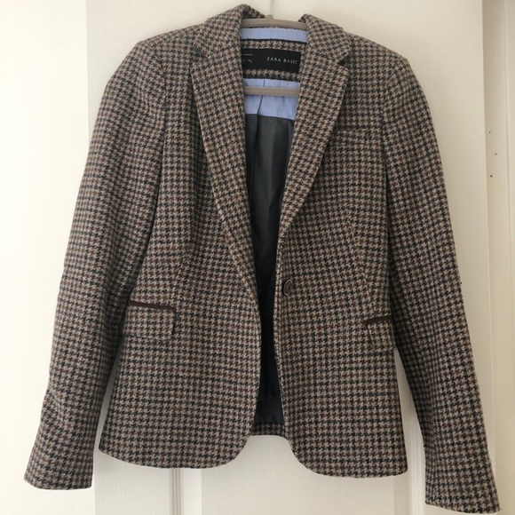 zara dogtooth blazer